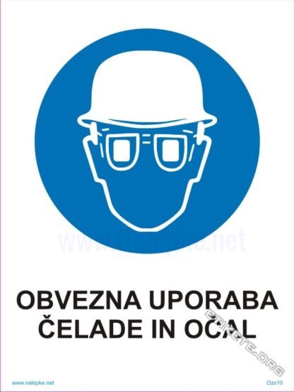 Obvezna uporaba čelade in očal 1