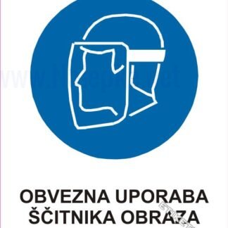 Obvezna uporaba ščitnika obraza 1