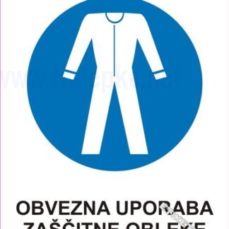 Obvezna uporaba zaščitne obleke 1