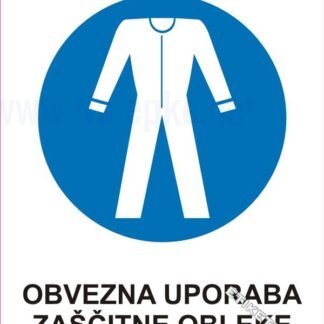 Obvezna uporaba zaščitne obleke 1