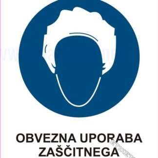 Obvezna uporaba zaščitnega pokrivala1