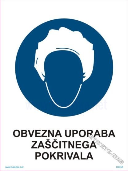 Obvezna uporaba zaščitnega pokrivala1