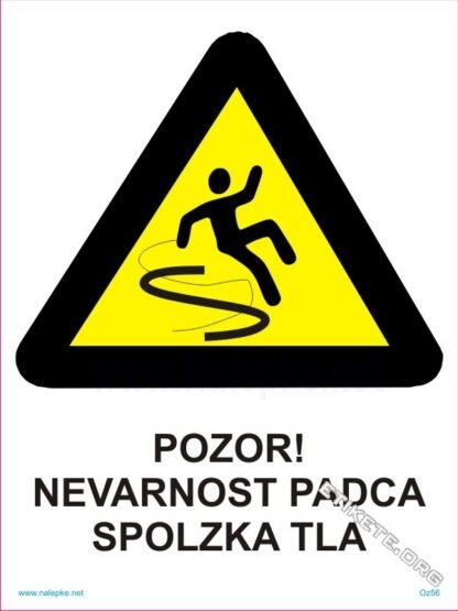 Pozor! Nevarnost padca spolzka tla 1