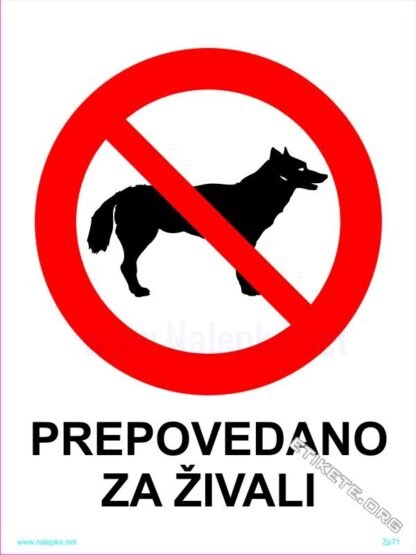 Prepovedano za živali