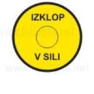 nalepka Izklop v sili, premer 60 mm, pola: 4 nalepke
