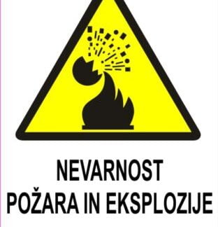 Nevarnost požara in eksplozije