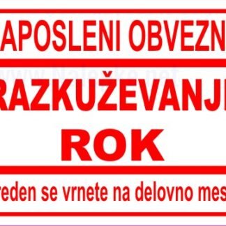 Zaposleni - obvezno razkuževanje rok