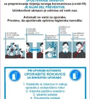 Opozorilo za uporabo avtomata za napitke