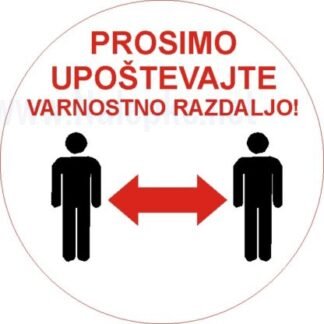 Talna nalepka upoštevajte varnostno razdaljo