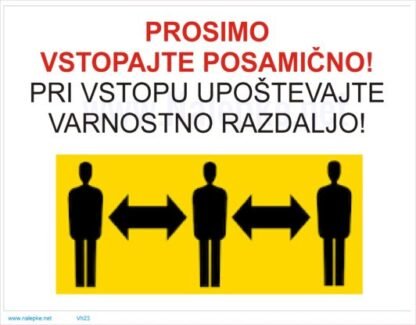 Upoštevanje varnostne razdalje -covid-19