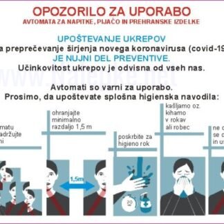 Opozorilo za uporabo avtomata za tople in hladne napitke