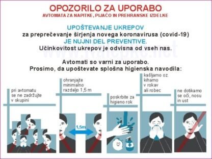 Opozorilo za uporabo avtomata za tople in hladne napitke