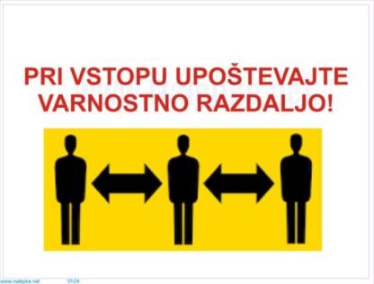 Upoštevanje varnostne razdalje -covid-19