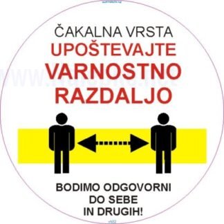 Talna nalepka upoštevanje varnostne razdalje
