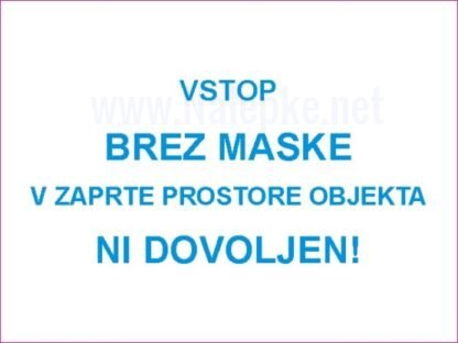 opozorilna nalepka za lokale in gostilne s terasami in letnimi vrtovi
