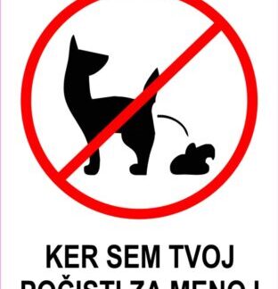 nalepka tabla prepoved kakanja
