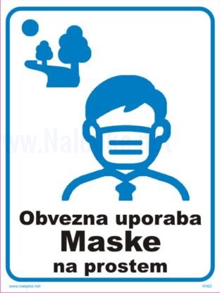 Obvezna uporaba maske na prostem