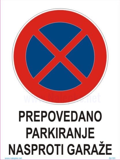 PREPOVEDANO PARKIRANJE NASPROTI GARAŽE