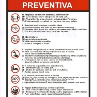 COVID 19 PREVENTIVA - koronavirus SI - EN - DE - IT