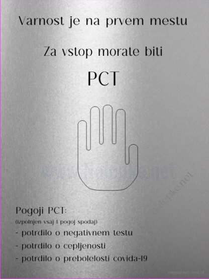 Varnost je na prvem mestu za vstop morate biti PCT srebrna