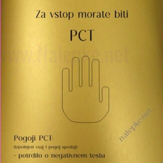 Varnost je na prvem mestu za vstop morate biti PCT zlata