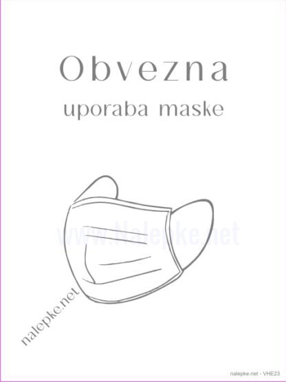 Obvezna uporaba maske - bela