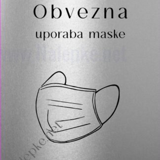 Obvezna uporaba maske - srebrna