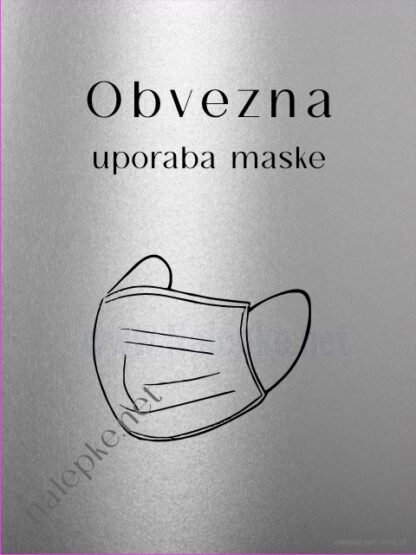 Obvezna uporaba maske - srebrna