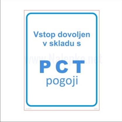 Vstop dovoljen v skladu s PCT pogoji za šole in javne ustanove