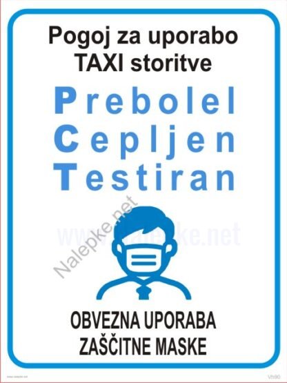 Pogoj za uporabo TAXI storitve - PCT