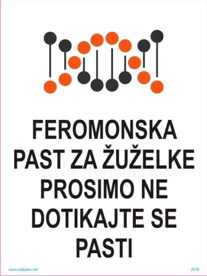 Feromonska past za žuželke prosimo ne dotikajte se pasti