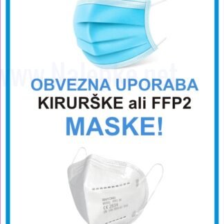 Obvezna uporaba kirurške ali FFP2 MASKE