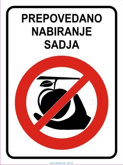 Prepovedano nabiranje sadja