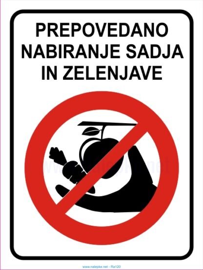 Prepovedano nabiranje sadja in zelenjave