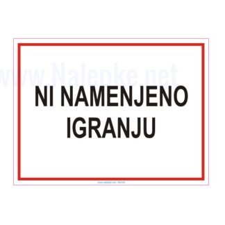 ni namenjeno igranju