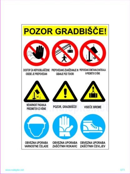 Gradbiščna tabla 100 x70 cm